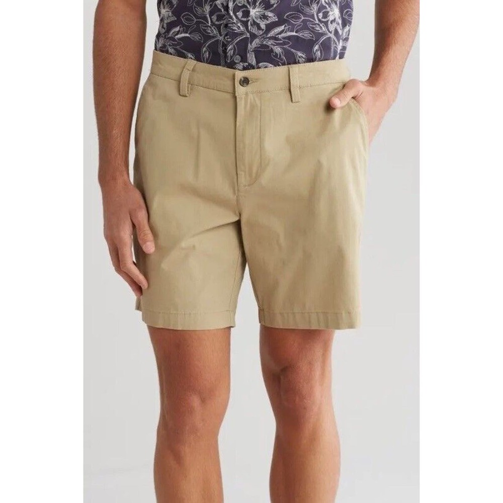 Slate & Stone Stretch Cotton Twill Khaki Chino Shorts New Size 36